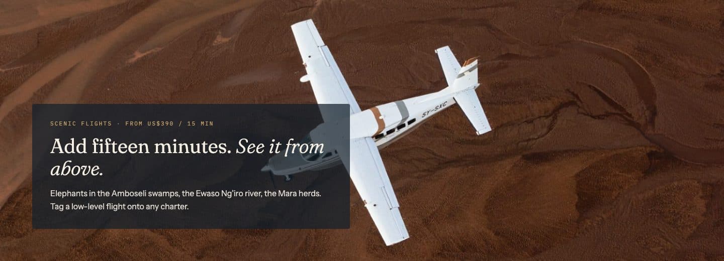 Aerial of the aircraft over red earth
