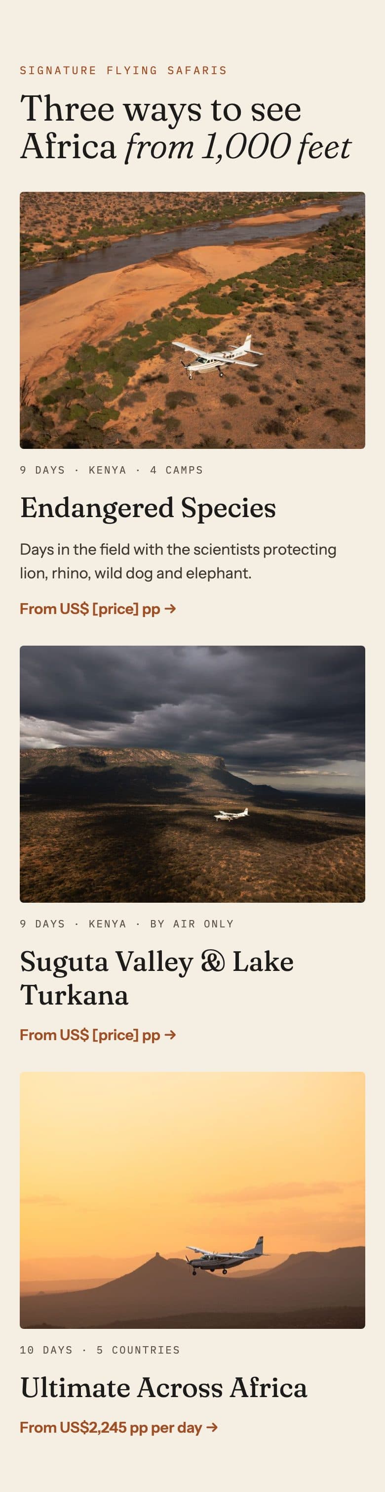 Mobile signature safaris